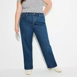 High rise straight leg denim jeans